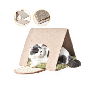 Katzen bett Fabrik Massives Dreieck Multi Small Pet <span class=keywords><strong>Cube</strong></span> House Haustier gefilzt werden Katzen haus mit Kratz brett für Innen katzen bedeckt - Product Image 1