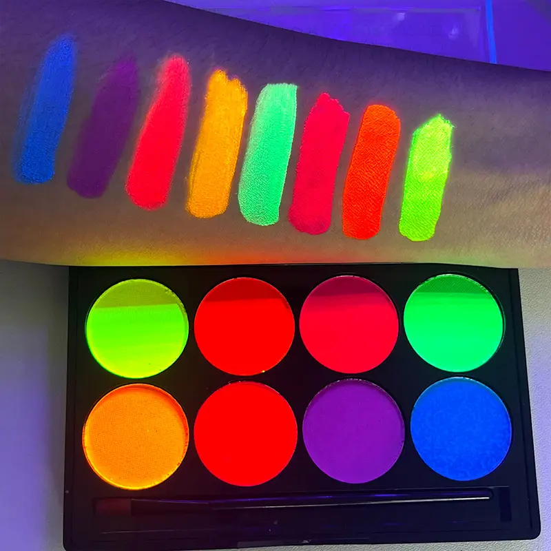 8 Color Face Painting Plate Profession elle Face Painting Kit Fluor zierende Gesichts farbe