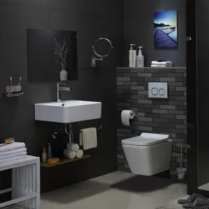 Lavabo d'hôtel de luxe, salle de bain en céramique, lavabo blanc, évier