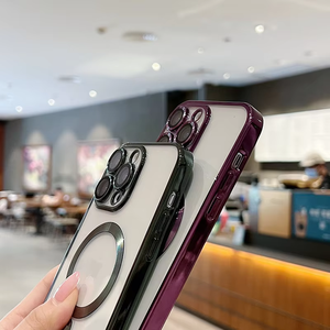 Mag Shockproof <strong>Phone</strong> <strong>Case</strong> for iPhone 16 14 Pro Max 13 Pro Safe Magnetic <strong>Cell</strong> Cover Electroplate Plated TPU Protector - Product Image 3