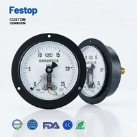 Pressure Measuring Instruments Stainless Steel Mechanical Analog Pressure Gauges for Gas Liquid Electric Contact Pressure Gauge