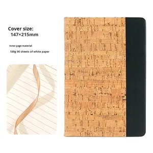 Cross-Border Coffee Grounds Bamboo Wood Grain Stitching Eco-Friendly Cork Grain Notebook Set <b>A5</b> <b>Notepad</b> Foreign Trade - Product Image 6