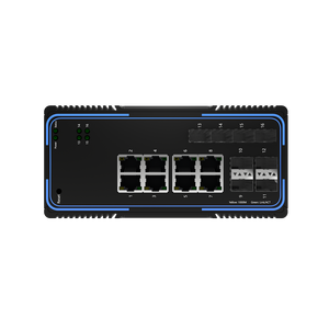 Interruptor PoE Industrial manejable, interruptor de red ethernet de 10/100/1000Mbps, <span class=keywords><strong>TP</strong></span>, 8 puertos POE + 30W/puerto con 2 ranuras SFP - Product Image 5