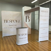 Stand d'exposition pour salon professionnel, toile de fond publicitaire 8ft 10ft, montage rapide avec éclairage