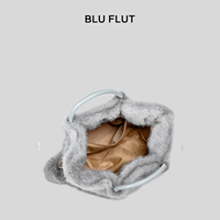 Bluflut Nouveau Sac à main en fourrure Sac à bandoulière en fourrure moelleux d'hiver Sac seau en fourrure douce à grande capacité à la mode Sac à main pour femmes