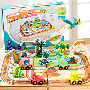 Portable 2-en-1 Double Face <span class=keywords><strong>Jeu</strong></span> De Table Ensemble Rapide Sling Puck & Take <span class=keywords><strong>Train</strong></span> En Bois Jeux De Société Éducatifs pour Enfants pour Voyage - Product Image 5
