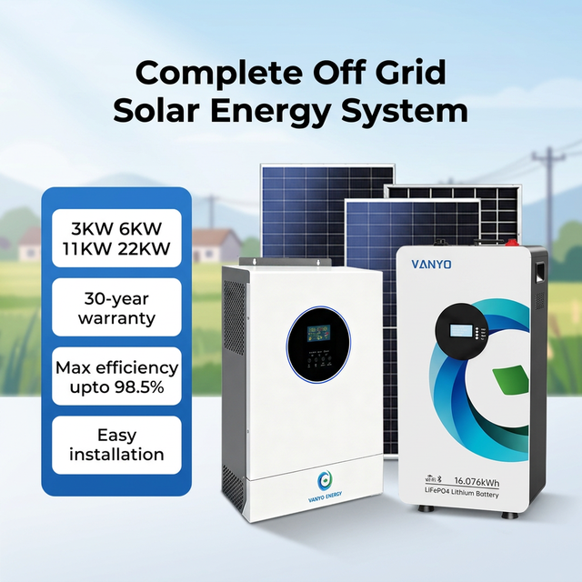 VANYO ENERGY 3kw 6kw off Grid Solar Power System 11kw 10kw 15kw Solar System Solar Battery and Inverter