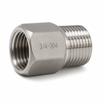 Adaptateur réducteur hexagonal forgé en acier inoxydable 304 BSPP BSPT à basse pression, filetage mâle-femelle 3/4 DN20 DN25, raccords de tuyauterie