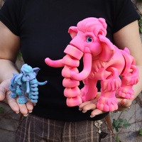 Modèle d'éléphant mamouth mignon en verre imprimé en 3D, simulation articulée, décoration de bureau créative, jouet pour la maternité