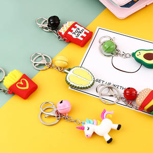 Creatividad Linda fruta comida personalizada 3D PVC llaveros para niños dibujos animados bolso encantador accesorios hombres y mujeres <span class=keywords><strong>coche</strong></span> llavero - Product Image 3