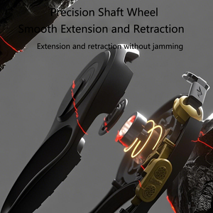 Correa de cuerda negra retráctil Elecpet Abrasion para perro con salida en forma de U perfecta para correr y trotar con extensión suave - Product Image 5