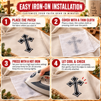Lot de patchs brodés en gros, motifs chrétiens blancs et noirs, style gothique, à thermocoller ou à coudre, pour vestes, sacs et décoration DIY