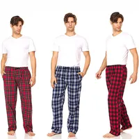 OEM klasik uyku pantolon ayarlanabilir bel gece dipleri yan yarık cepler pijama pantolon erkekler