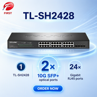 Commutateur Géré Gigabit 28 Ports TL-SH2428, 24 Ports RJ45, 4 Ports 10G SFP+, Hub de Réseaux Ethernet d'Entreprise 1U Montable en Rack