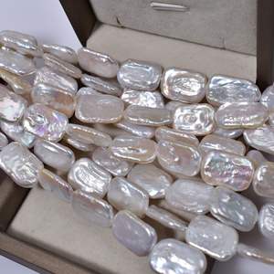 12-13mm <b>White</b> <b>Button</b> Pearl Particles Natural Freshwater Baroque Shape for DIY Necklace Jewelry Making - Product Image 3