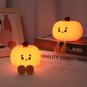 EGOGO incandescente LED Silicone sensore tattile zucca luce notturna ornamenti di Halloween regali decorativi luce notturna per bambini