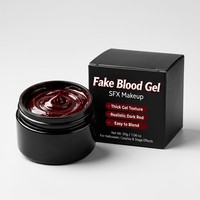 Kit de Gel Scellant au Faux Sang pour Maquillage Corporel et Facial, pour Performance Artistique Professionnelle, Thème Jour des Morts, Crâne en Sucre, Zombie, Halloween