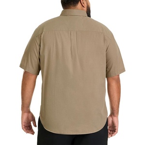 Camisa de Manga Corta para Hombre, Tallas Grandes, Transpirable, Cuello Alto, Sin Arrugas, con Botones, Estampado a Cuadros, Logotipo Personalizado, Impresión por Serigrafía ODM - Product Image 4