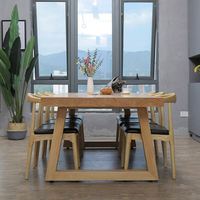 Mobilier de chambre Ensemble moderne 4 chaises, banquettes, tables à manger Ensemble 4 chaises avec 4 chaises Banc en bois