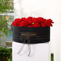 Boîte à fleurs rectangulaire en carton gris recouvert de velours avec estampage à chaud dorée personnalisée, emballage de roses, boîte cadeau recyclable pour
