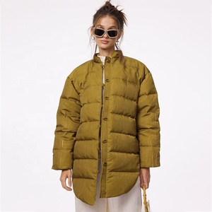 Veste matelassée en satin de style néo-chinois pour femmes, manteau léger <span class=keywords><strong>mi</strong></span>-long avec boutons à nœuds chinois, automne - Product Image 4
