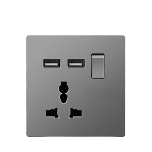 Ổ Cắm Điện Công Tắc Tốc Độ Tường Màu Xám Có USB, Ổ Cắm Điện Kiểu Anh 13A Có Phích Cắm USB, Công Tắc Đèn Nút Nhấn Tường Thông Dụng - Product Image 4