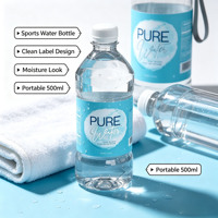 Étiquettes autocollantes en rouleau en film brillant imprimées sur mesure pour l'emballage des bouteilles d'eau potable