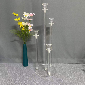 Porte-bougie de mariage finition or glamour, décoration de luxe pour la cérémonie de mariage, décoration de fond d'allée - Product Image 6