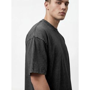 FOXA Men's 2 <b>Pack</b> Acid Wash Cotton <b>T</b>-<b>Shirt</b> Oversized Short Sleeve Summer Casual Basic Tee Unisex Breathable Jersey Top - Product Image 3