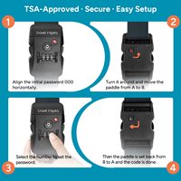 Sangle de bagage TSA réglable en nylon durable avec cadenas