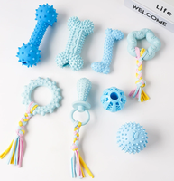 Jouets de dentition pour chiots – Ensemble de jouets à mâcher interactifs automatiques en caoutchouc thermoplastique souple en forme d'os pour chiens de petite et moyenne taille – Soulagement des gencives