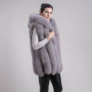 QIUCHEN QC9484 femmes manteau de fourrure d'hiver véritable <span class=keywords><strong>gilet</strong></span> de fourrure de renard véritable <span class=keywords><strong>gilet</strong></span> de fourrure longue - Product Image 3