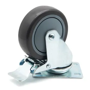 3 Inch Wheel Caster Light Duty High Quality Thermoplastic Rubber Tpr Industry Caster Material Handing Small Rubber Wheel