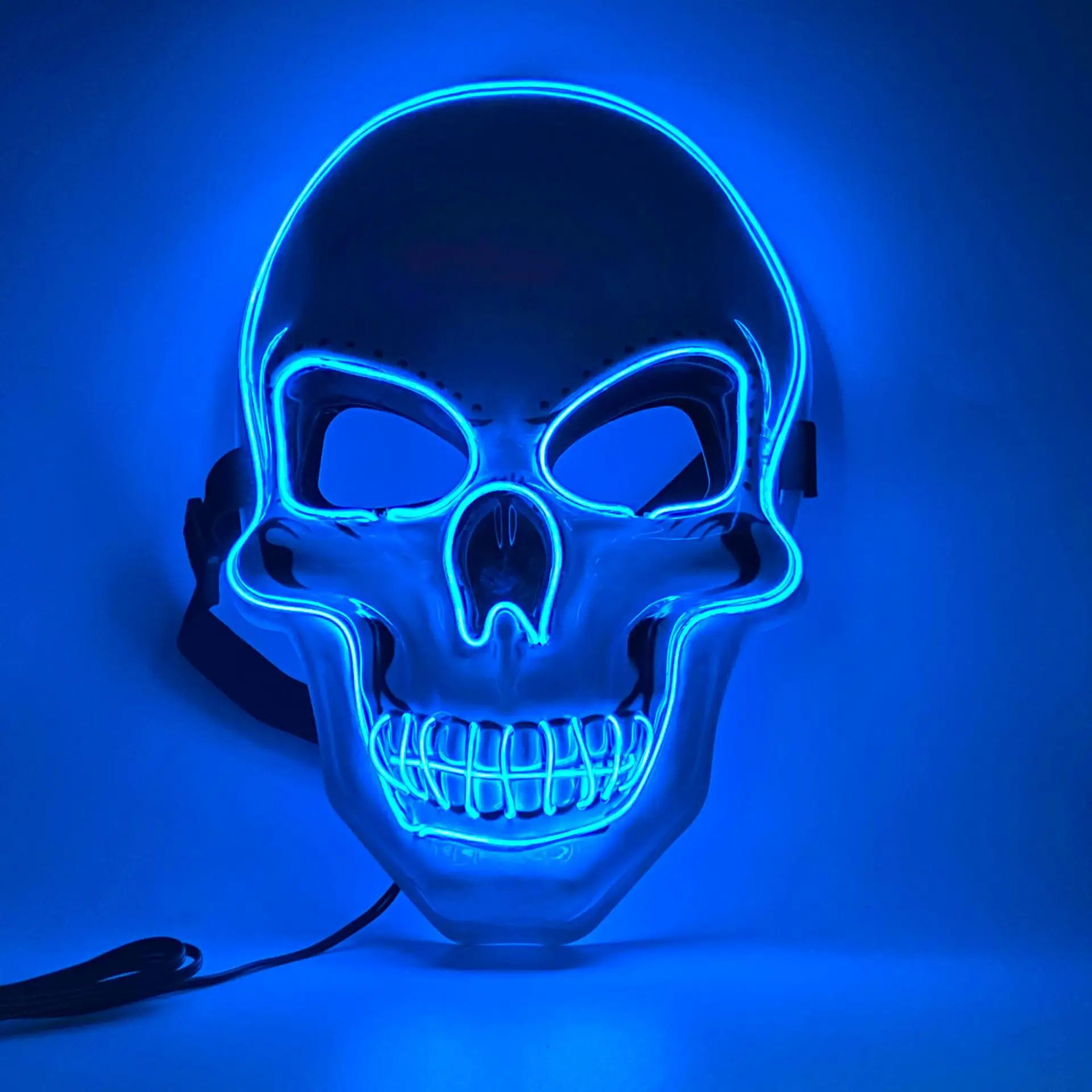 Schlussverkauf Halloween LED Licht-Up-Maske LED gruselige Schädelmaske gruselige Cosplay-Maske für Festival-Partys Kostüm