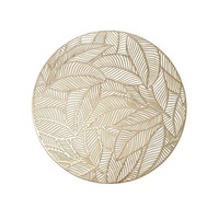 Ensemble de sets de table en plastique exclusif transfrontalier, motif feuille ajourée dorée, style nordique, luxe léger, 38 cm, pour repas occidentaux