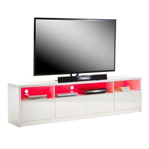 Meuble TV moderne de luxe <span class=keywords><strong>en</strong></span> <span class=keywords><strong>bois</strong></span> avec LED haute brillance et fonction de rangement pour salon - Product Image 2