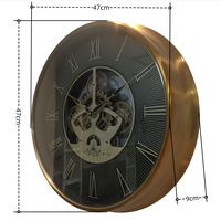 Jam Dinding Quartz Metal Gear Single Face 2025 Desain Modern Gaya Antik Still Life Dekorasi Rumah Mewah Ruang Tamu