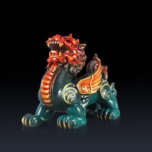 Paire de <span class=keywords><strong>Figurines</strong></span> Pixiu en cuivre pur Décoration de la maison et du bureau pour la collecte de richesses Ornements en métal sculptés à la main - Product Image 4