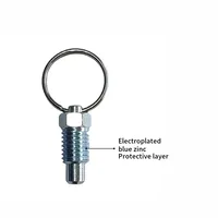 M6 M8 M10 M12 Goupille d'indexage rétractable courte en acier au carbone zingué bleu avec languette de traction et vis de verrouillage Factorysale