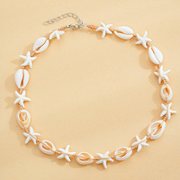 Collier en chaîne de corde avec logo personnalisé en forme d'étoile de mer et de coquillage, plaqué or, anti-allergie, cadeau pour les fashionistas de la rue