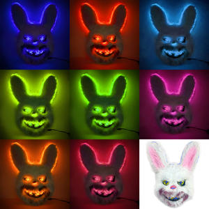 2025 luce colorata personalizzata nuova spaventosa festa in Costume di carnevale maschera Festival Cosplay <span class=keywords><strong>Horror</strong></span> orso coniglio sangue di Halloween ha portato maschera - Product Image 2