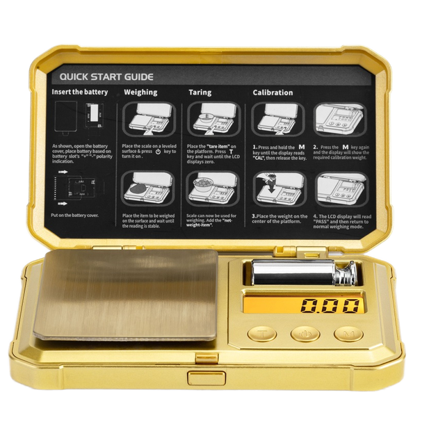 Wholesale Factory Stainless Steel Mini Digital Pocket Scale for Jewelry Weight Measuring Customized Gold Color Durable Portable