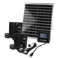 Zonne-oplaadbare 2500mAh dubbele ventilator voor veeschuren - Koelingsysteem voor kippen, honden, varkens en huisdieren