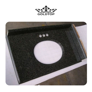 Goldtop kỳ lạ đá tự nhiên màu đen <span class=keywords><strong>basalt</strong></span> Granite tấm cho gạch lát sàn Vanity Countertop chìm - Product Image 3