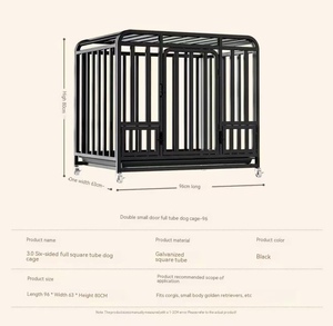 Cage pour chiens de taille moyenne, tube extra épais de 3,0 pouces, séparation intérieure pour les toilettes, design rond en plastique, emballage en boîte - Product Image 3