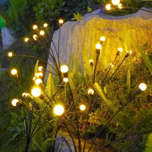 Luminária solar do gramado, 8 leds balanço iluminação piso de fogo decoração ao ar livre jardim quadrado festival