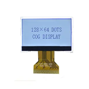 LCD Display Manufacture 128 × 64 Very Small Size Graphic LCD Screen FPC Connect With White Backlight