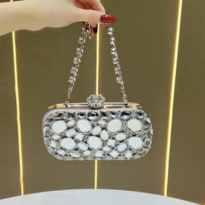 Sac élégant à porter sous le bras, sacs de soirée de luxe ornés de diamants, sacs à bandoulière pour femmes avec chaîne, sacs à main tendance pour mariage et soirée, sacs fourre-tout pour femmes - Product Image 4