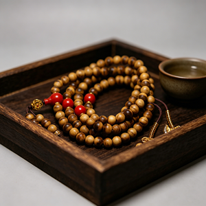 กำไลข้อมือไม้กฤษณาสำหรับผู้หญิง ขายส่ง งานถักมือสไตล์วินเทจ ประดับด้วยหินเจียรรูปกากบาท ลูกปัดแบบฟิกาโร่ สร้อยประคำสำหรับชาวพุทธ - Product Image 5