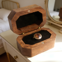 Boîte à bijoux en bois miniature personnalisée, élégante, vintage, avec fermeture magnétique, pour collection personnelle